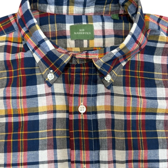 NWOT SID MASHBURN Men's Long Sleeve Plaid shirt size M Medium New without tag - Picture 2 of 4